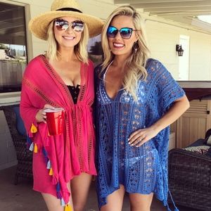 Michael Kors Pink/red tassel Swimsuit Coverup